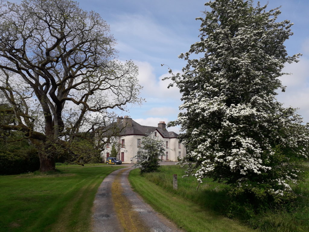 A view of Ballykilcavan House from the driveway, 
